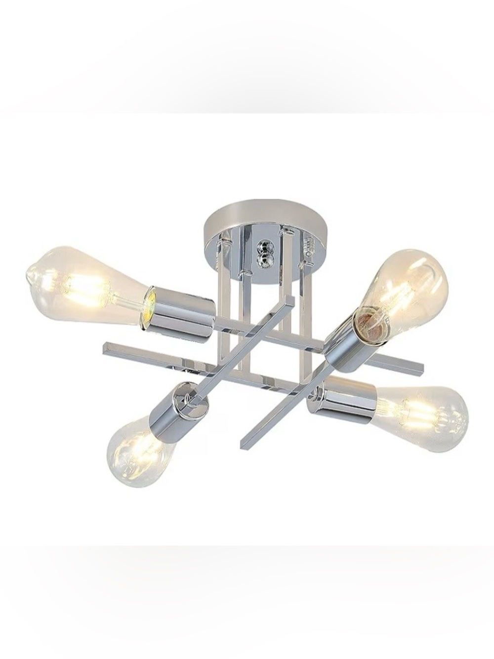 Chrome Semi Flush Mount Ceiling Lights, SILVER, 1 Pack, New